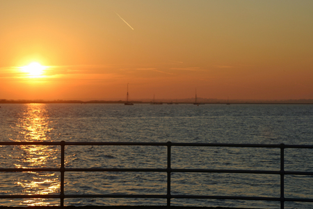 Sunset at Brightlingsea, Essexの写真素材