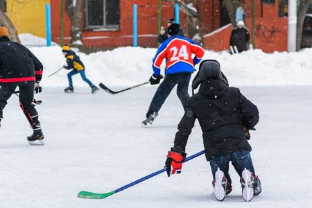 Hockey fans gathered at the stadium to playの写真素材