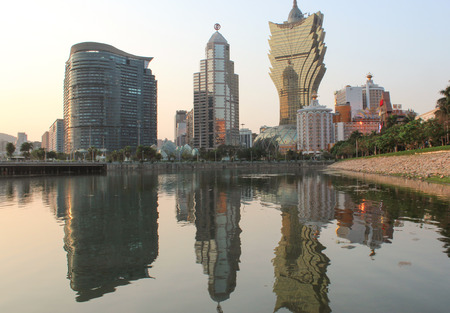 Macao Casino at Sunset on March 2014のeditorial素材