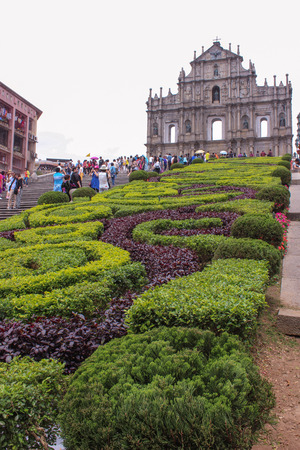 Macao, China - april 2014  Ruins St  Paulのeditorial素材