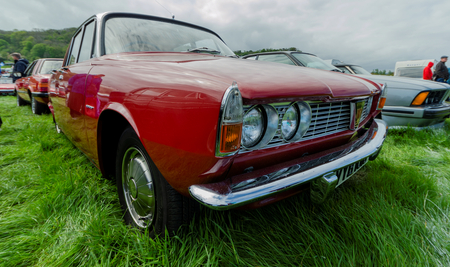 Llandudno, UK - May 5, 2019: The Llandudno Transport Festival 2019 saw a large turnout of classic motor cars. Llantransfest is held alongside the annual Victorian Extravaganza.のeditorial素材