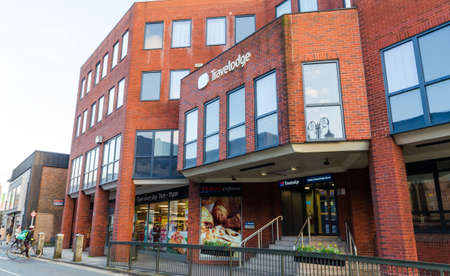 Chester, UK: Mar 1, 2020: The Travelodge on Pepper Street is located in Windsor House which is also...