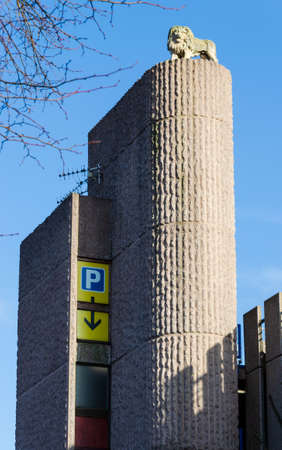 Chester, UK: Mar 1, 2020: The Pepper Street car park is located in a multi storey building operated by NCP. The building stands on the site of the former Lion Brewery.のeditorial素材