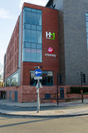 Chester, UK: Mar 1, 2020: Hillyer McKeown and Virgin Money have offices in the same office building on Delamere Street.のeditorial素材