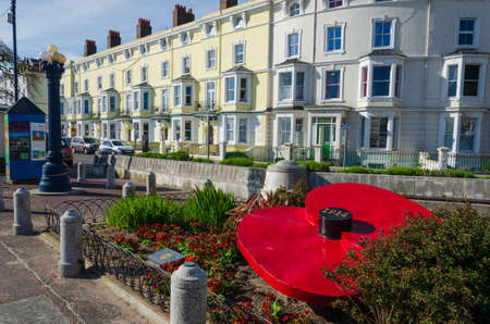Llandudno, UK : May 6, 2019: The Llandudno war memorial is located on the promenade.のeditorial素材