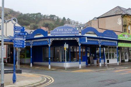 Llandudno, UK: Mar 18, 2021: The Loaf, coffee shop and sandwich bar on Gloddaeth Street is seen her...
