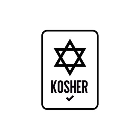 Kosher Certified symbol. International symbol of kosher food. Packaging concept.のイラスト素材