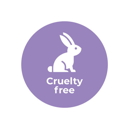 Pretty pink animal cruelty free icon. Not tested on animals with rabbit silhouette symbol. Vector illustration.のイラスト素材