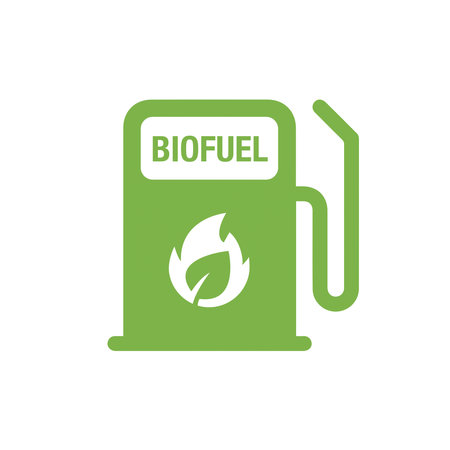 Simple icon of Biofuel. Renewable energy and green environment. Biofuel conceptのイラスト素材