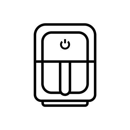Air fryer icon line vector. Fried bakery. Food to cook. Healthy chip-based foods. Kitchen vectorのイラスト素材