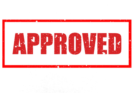 Aged rubber stamp text saying the text Approvedの写真素材