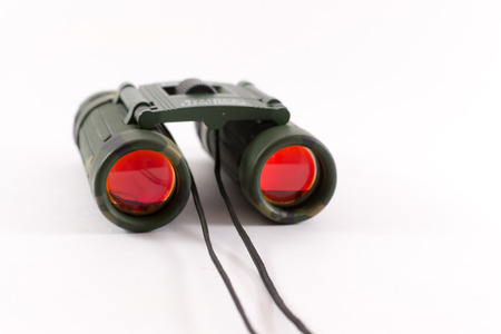 Close-up of camouflage style binoculars for modern day hunters and nature watchersの写真素材