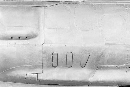 Silver painted undercarriage with of a fighter plane memorialの写真素材