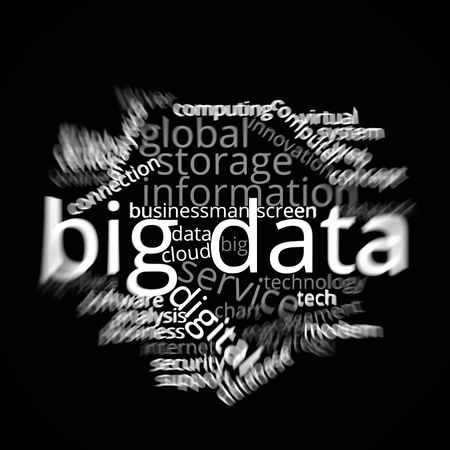Big Data word cloud utilizing computer and technology based themes and ideasの写真素材