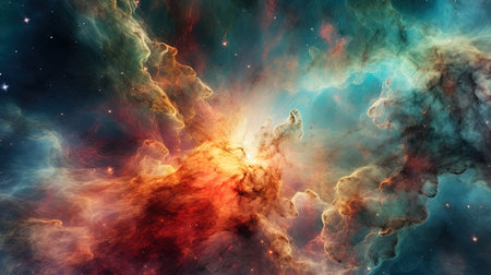 Nebula in space astronomy art concept. Generative AIの素材