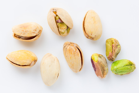Isolated pistachios close upの写真素材
