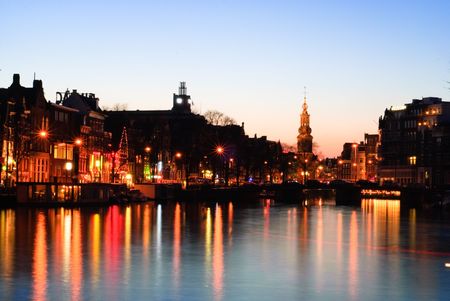 Amsterdam After Duskの写真素材