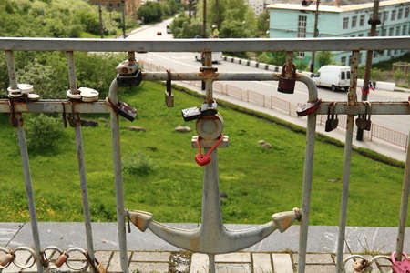 Fidelity locks in Murmanskの写真素材