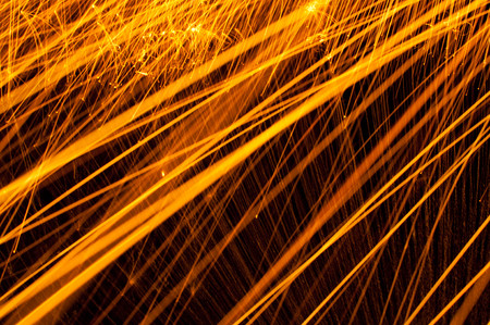 Abstract and Fiery Wire Wool Loopsの写真素材