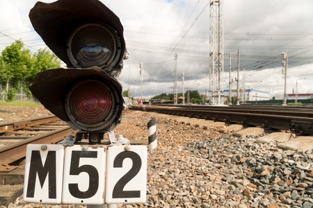 low Railway traffic lightの写真素材
