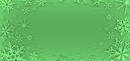 Christmas card decorated with white snowflakes. Pattern for Christmas greetingsの写真素材
