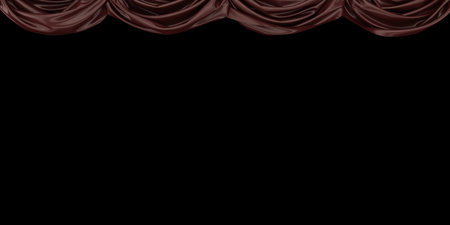 Chocolate curtain raised up on a black background. 3D illustrationの写真素材