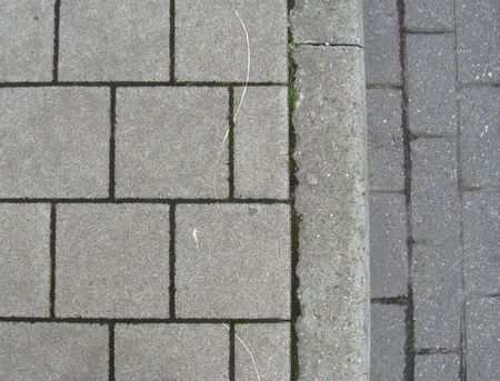 side walk trottoir view with pink paint line の写真素材