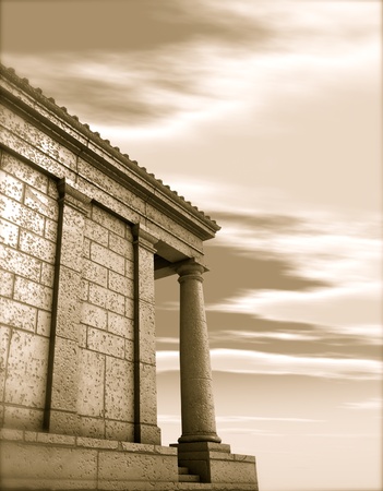 3d antique classical architecture roman monument render の写真素材