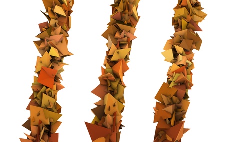 3d abstract orange spiked shape on white 