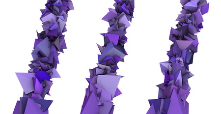 3d abstract purple spiked shape on white