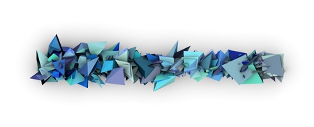 blue 3d abstract modern sculpture on white