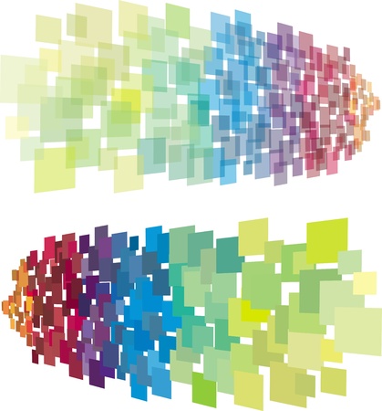 abstract composition with rainbow color square planeのイラスト素材