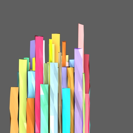 3d composition with rectangular shapes in multiple color