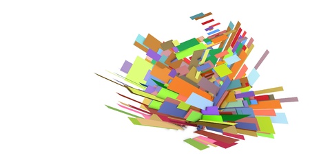 3d fragmented multiple color abstract floral shapeの写真素材