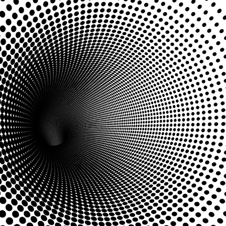vortex tunnel in halftone black and whiteの写真素材