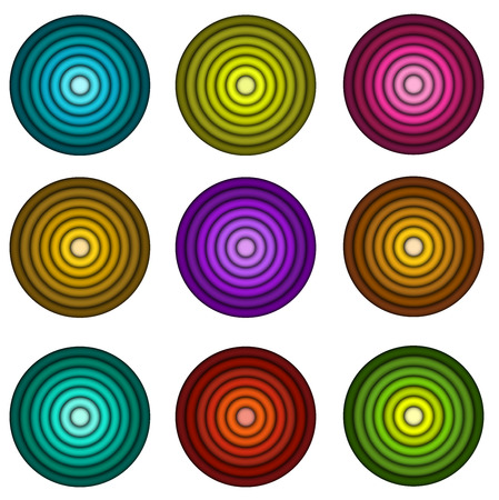 concentric pipe shape in multiple colors over witeのイラスト素材