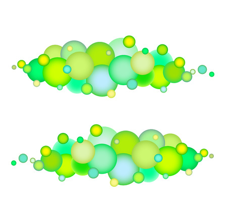 bubble string pattern in multiple green yellow over whiteのイラスト素材