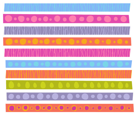 decorative patterns collection in cheerful color over whiteのイラスト素材