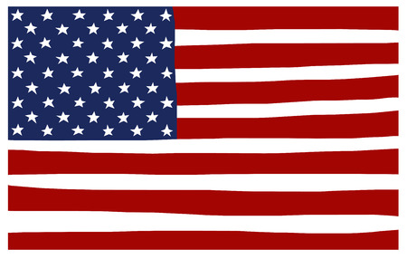 america USA stars and stripes flag stylizedのイラスト素材