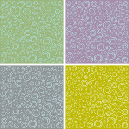 irregular concentric circles pattern set in different colorsのイラスト素材