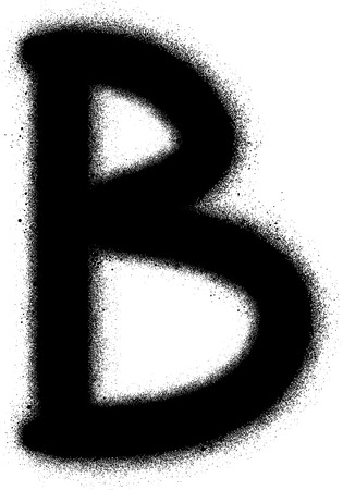 sprayed B font graffiti in black over whiteのイラスト素材