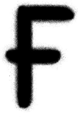 sprayed F font graffiti in black over whiteのイラスト素材