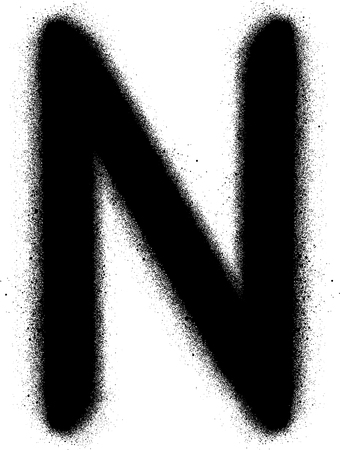sprayed N font graffiti in black over whiteのイラスト素材