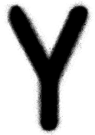 sprayed Y font graffiti in black over whiteのイラスト素材