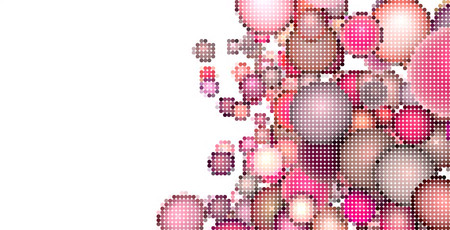 pink bubble illustration made with bubbles over whiteのイラスト素材