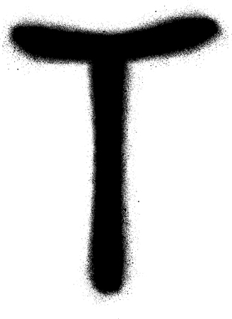 sprayed T font graffiti in black over whiteのイラスト素材