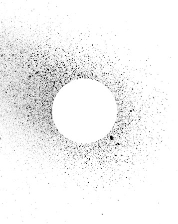 graffiti sprayed circular template in black on whiteのイラスト素材