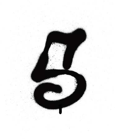 sprayed S font graffiti with leak in black over whiteのイラスト素材