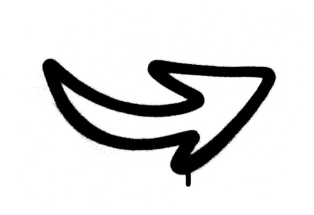 graffiti sprayed arrow with a leak in black over whiteのイラスト素材