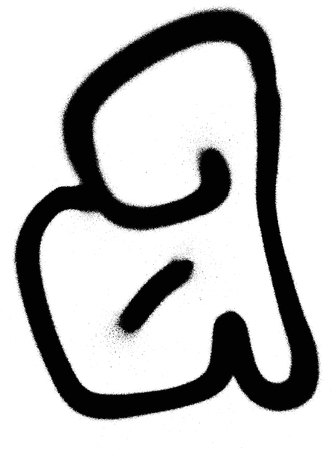 graffiti Bubble Font A in black on whiteのイラスト素材